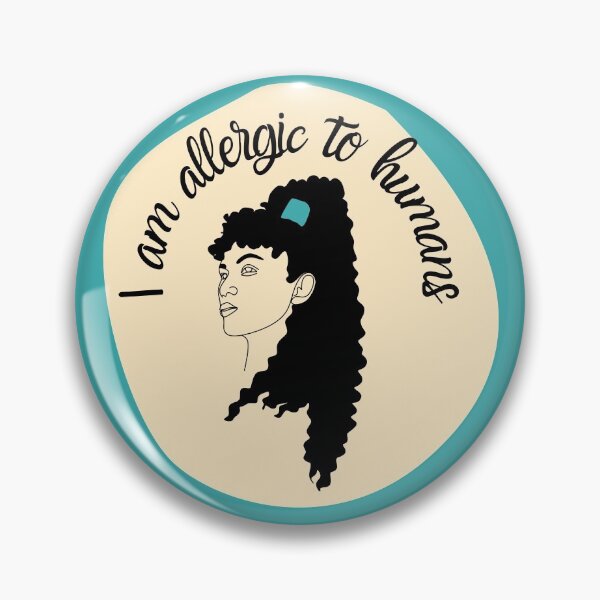 Item preview, My curly hair is allergic to humans - Peach and dark turquoise color designed and sold by SalxSal.