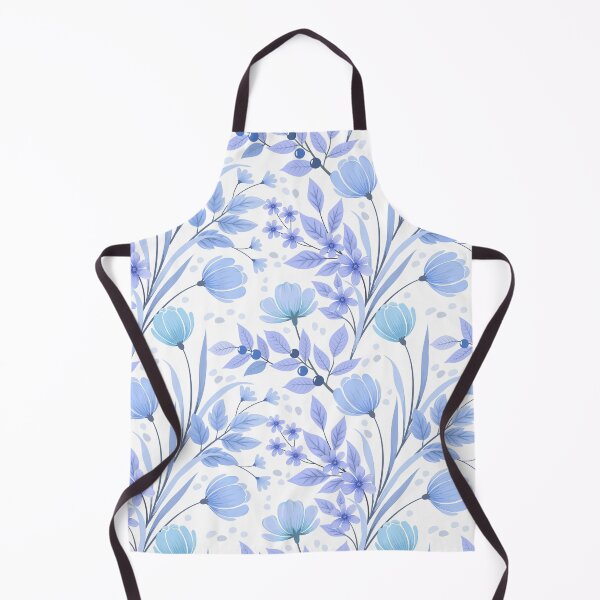 Aperçu de l'œuvre Motif floral sur fond bleu créée et vendue par Arne Smet.