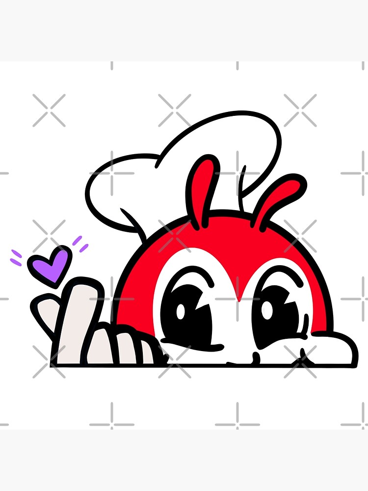 Jollibee Peeking Finger Heart Filipino Sticker Photographic Print For