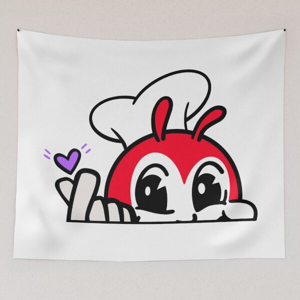 Item preview, JOLLIBEE PEEKING FINGER HEART FILIPINO STICKER designed and sold by aydapadi.