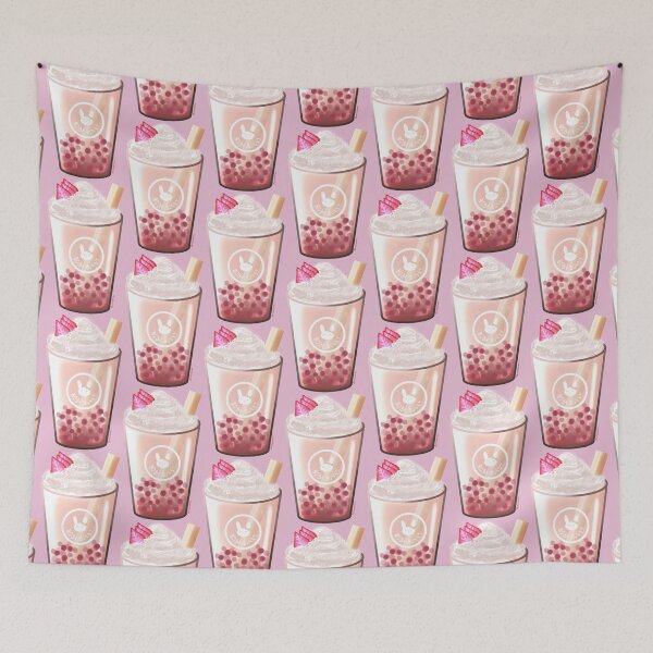 Item preview, Kawaii Strawberry Milk Tea Boba Bunny (Bubbletea) designed and sold by MsBellSnow.