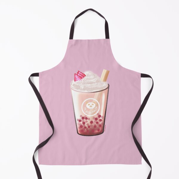 Item preview, Kawaii Strawberry Milk Tea Boba Mr Moustache Panda (Bubbletea) designed and sold by MsBellSnow.