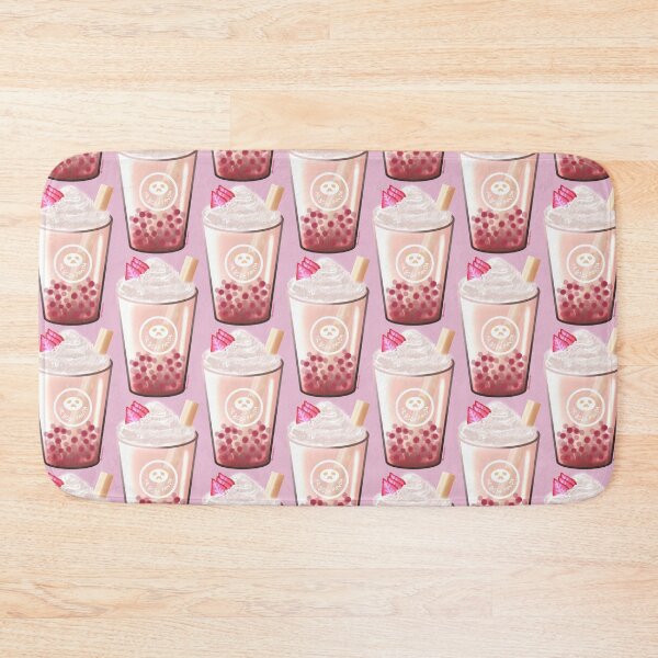 Item preview, Kawaii Strawberry Milk Tea Boba Mr Moustache Panda (Bubbletea) designed and sold by MsBellSnow.