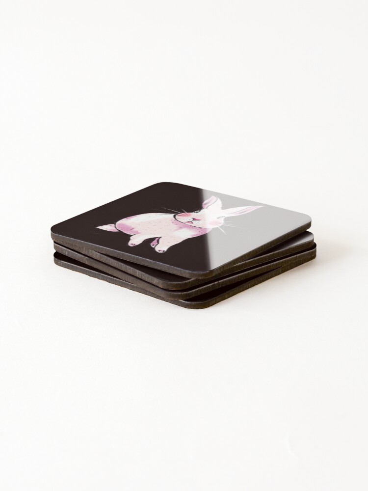 Thumbnail 4 of 5, Coasters (Set of 4), Pink Rabbit designed and sold by MANUMONY.