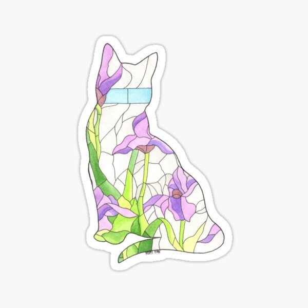 Iris Glass Cat Sticker