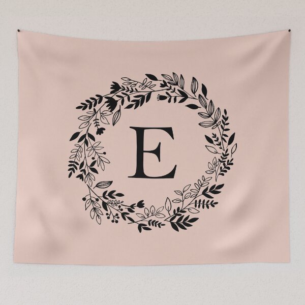 Item preview, Letter E with Floral Wreath - Initial E - Monogram Art designed and sold by thelustrous.
