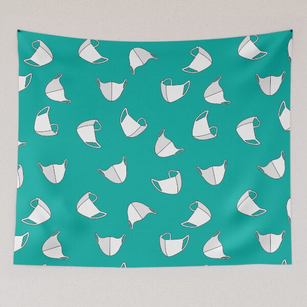 Item preview, Mask Illustration Pattern (Turquoise) designed and sold by goal-getter.