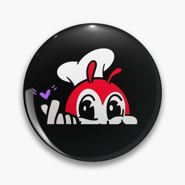 Item preview, JOLLIBEE PEEKING FINGER HEART FILIPINO STICKER BLACK designed and sold by aydapadi.