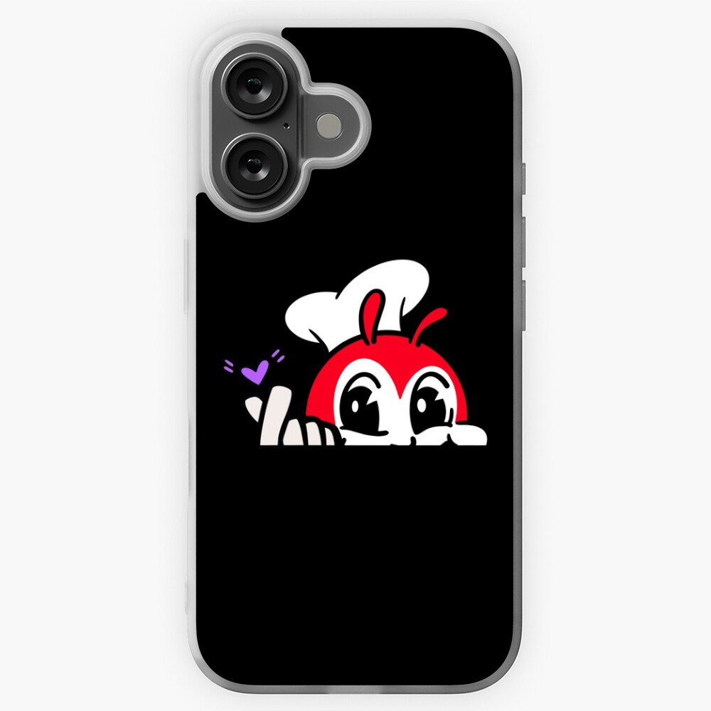 JOLLIBEE PEEKING FINGER HEART FILIPINO STICKER BLACK Sticker