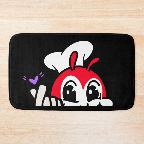 Item preview, JOLLIBEE PEEKING FINGER HEART FILIPINO STICKER BLACK designed and sold by aydapadi.