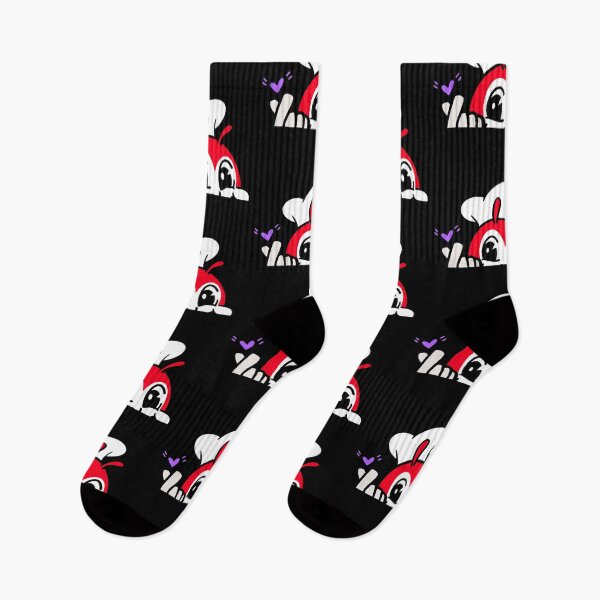 Item preview, JOLLIBEE PEEKING FINGER HEART FILIPINO STICKER BLACK designed and sold by aydapadi.