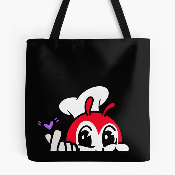 Item preview, JOLLIBEE PEEKING FINGER HEART FILIPINO STICKER BLACK designed and sold by aydapadi.