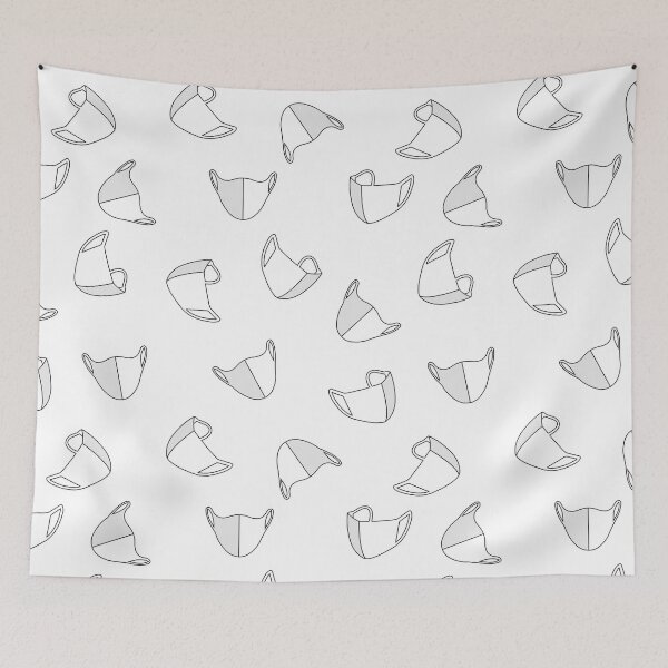Item preview, Mask Illustration Pattern (White) designed and sold by goal-getter.