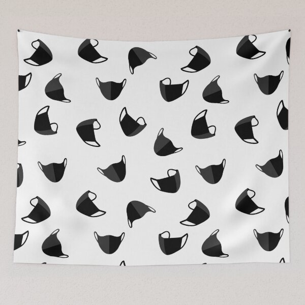 Item preview, Mask Illustration Pattern (White) designed and sold by goal-getter.