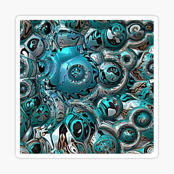 Aquamarine Abstract Sticker