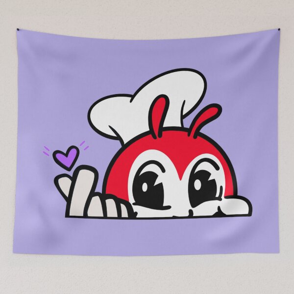 Item preview, ARMY PURPLE JOLLIBEE PEEKING FINGER HEART FILIPINO STICKER  designed and sold by aydapadi.