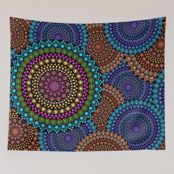 Item preview, Aboriginal Art Aborigine Australian Indigenous aboriginal Flag autochthon Bigambul Points Circle Autumn Day Gift For Mother dotart Sister Painting Mom Mosaic designed and sold by MeryemSpace.