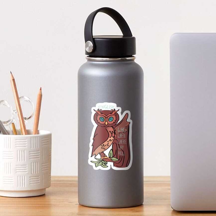 English Owl Sticker
