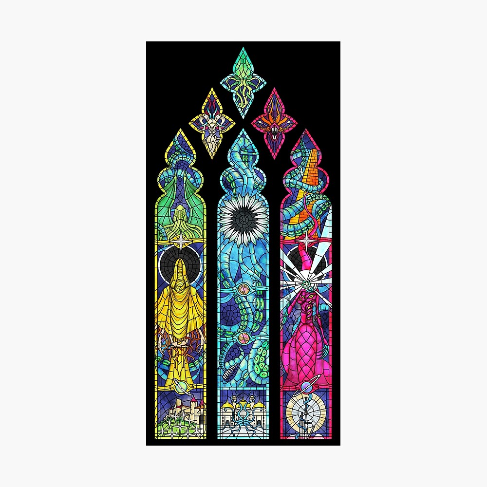 Elder Gods Stained Glass Metal Print For Sale By Chriskprints Redbubble