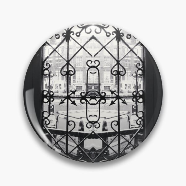 Item preview, Black and White Ornamental Architecture Gate Pattern in Amsterdam, Netherlands designed and sold by LaceySkies.