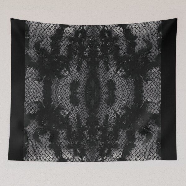Item preview, Black and White Symmetric Lace Fabric Texture  designed and sold by LaceySkies.