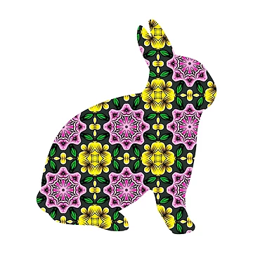 Artwork thumbnail, Floral Patterned Rabbit by 9N20
