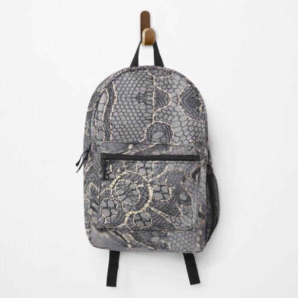 Item preview, Gold and Soft Grey Symmetric Floral Lace Pattern  designed and sold by LaceySkies.