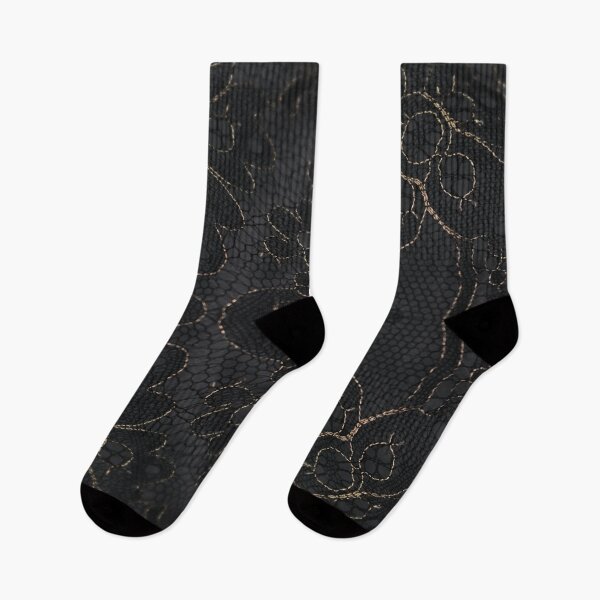 Item preview, Gold and Dark Grey Symmetric Floral Lace Pattern  designed and sold by LaceySkies.