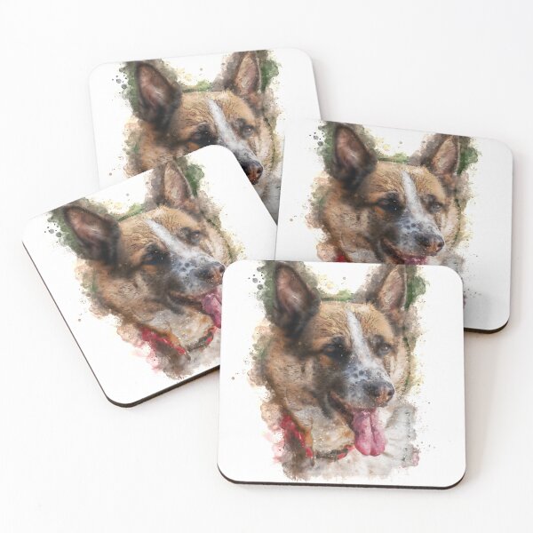 Item preview, Water part of the creative digital oil painting classic German Shepherd designed and sold by Nava Sophia.
