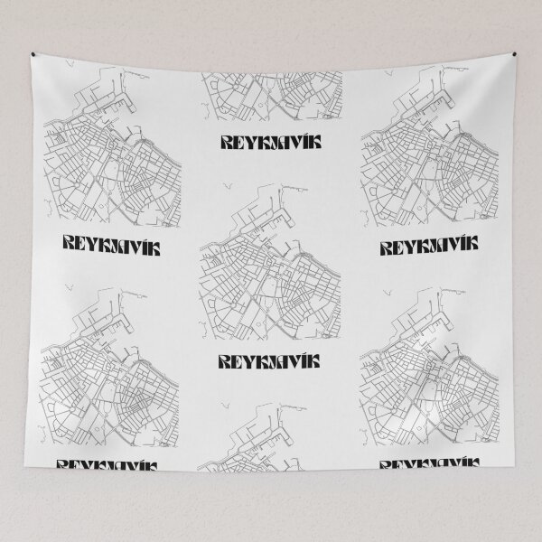 Item preview, Retro Map of Reykjavik Iceland Scandinavian Minimalist Line Drawing  designed and sold by Designedbysm.