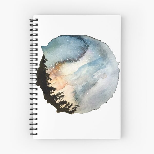 Item preview, Night sky pine watercolour designed and sold by Alexandra Serellis.