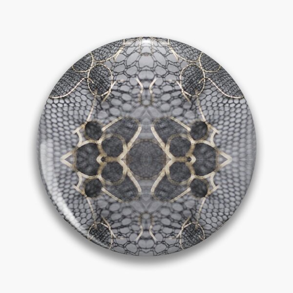 Item preview, Gold and Soft Grey Symmetric Floral Lace Pattern  designed and sold by LaceySkies.