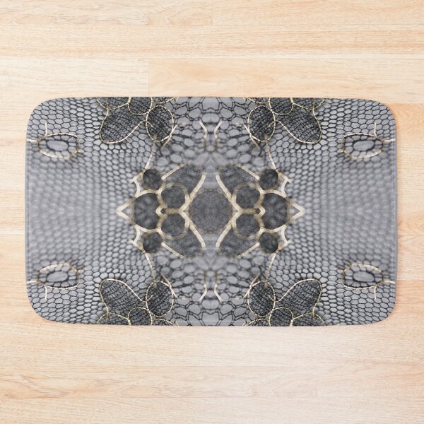 Item preview, Gold and Soft Grey Symmetric Floral Lace Pattern  designed and sold by LaceySkies.