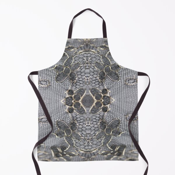 Item preview, Gold and Soft Grey Symmetric Floral Lace Pattern  designed and sold by LaceySkies.