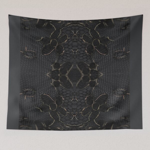 Item preview, Gold and Dark Grey Symmetric Floral Lace Pattern  designed and sold by LaceySkies.