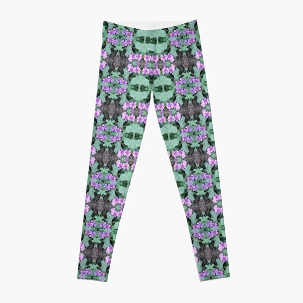 Mauve Ground Flower Fractal 1 Leggings