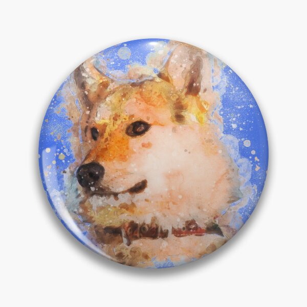 Artikelvorschau, Wasserteil des kreativen digitalen Ölgemäldes süßer japanischer Hund entworfen und verkauft von Nava Sophia.