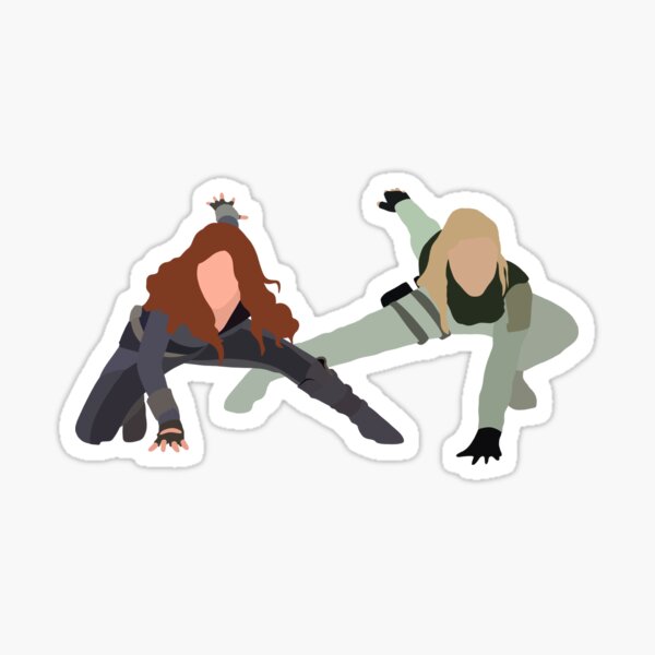 a fighting pose (sisters) Sticker
