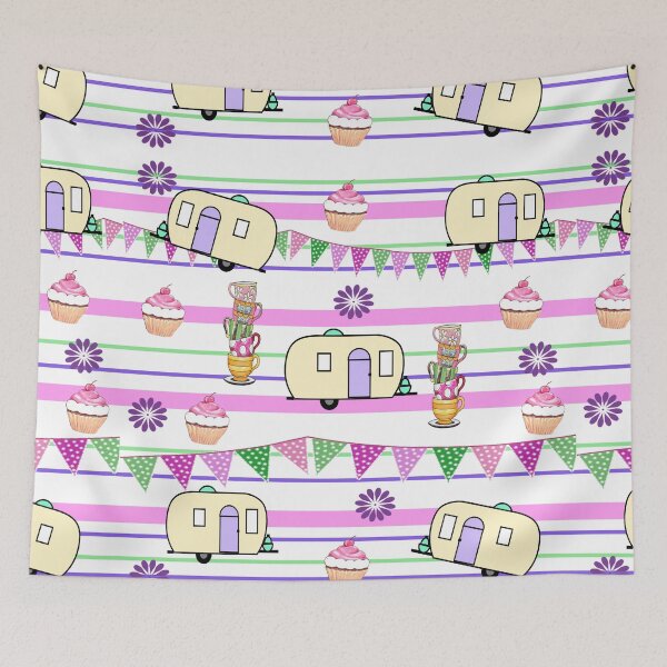 Item preview, Vintage Caravan Tea Party Ditsy Doodles designed and sold by OByD.