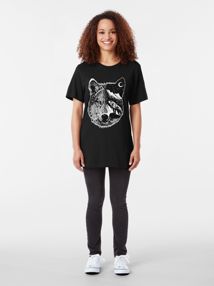 Alternate view of Night wolf Slim Fit T-Shirt