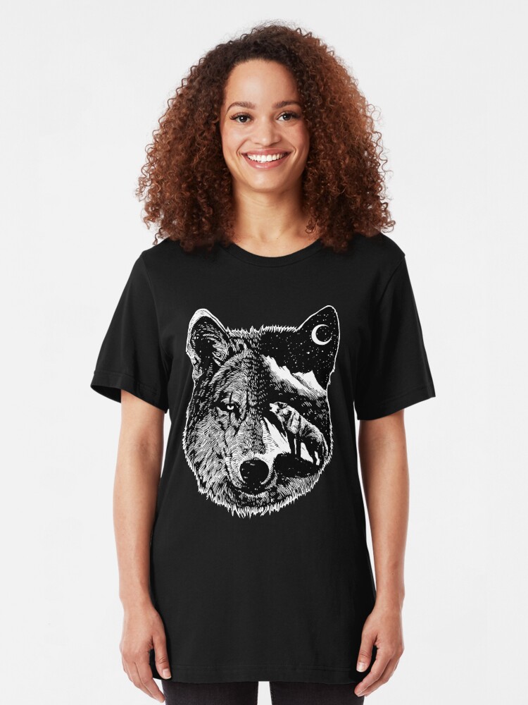 Alternate view of Night wolf Slim Fit T-Shirt