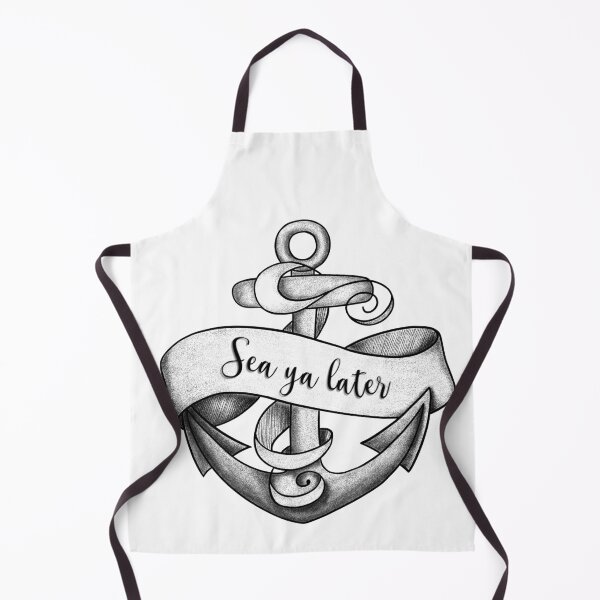 Item preview, Sea ya later anchor tattoo design designed and sold by Zela.