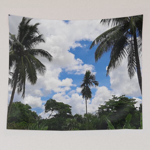 Item preview, countryside cloudy sky and coconut tree view designed and sold by vidyaroul.