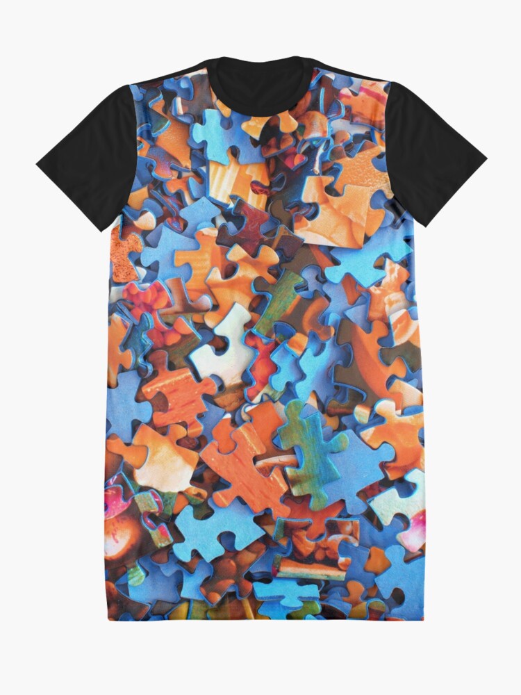 Alternate view of Jigsaw Puzzle Pieces Graphic T-Shirt Dress
