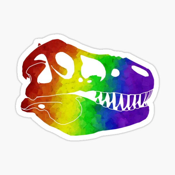 Item preview, Rainbow Dinosaur Skull designed and sold by moietymouse.