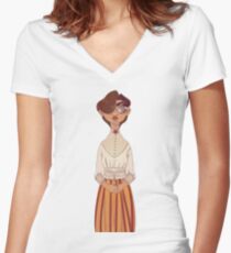 Victorian Women's Fitted V-Neck T-Shirt