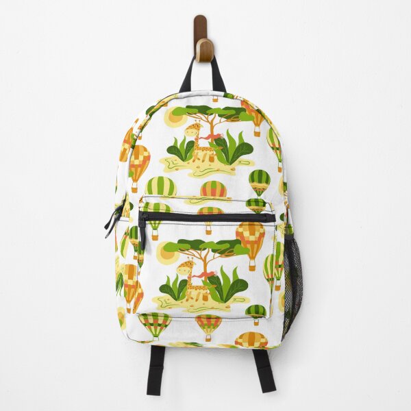 Item preview, Childish seamless pattern with hot air balloons, giraffe and savanna on a white background. Vector kids texture with cute giraffe and hot air balloon. Animal seamless pattern. Wildlife animals. designed and sold by Mallva.