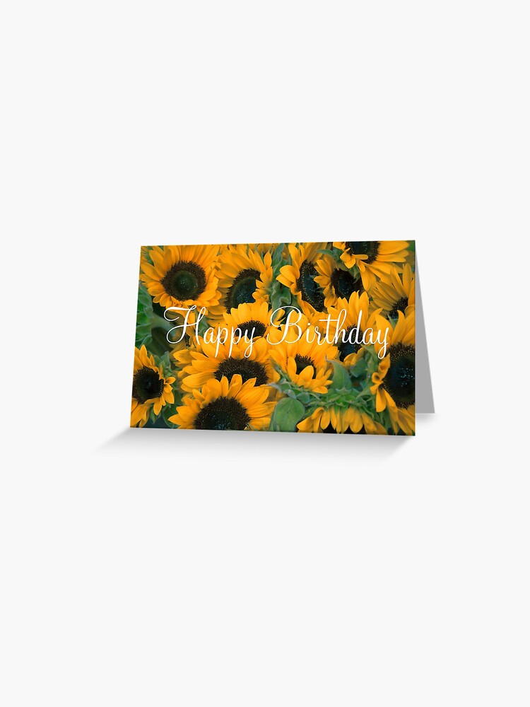 Tarjetas de felicitación «Tarjeta del feliz cumpleaños del girasol» de OByD  | Redbubble