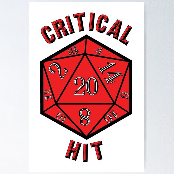 Item preview, Critical Hit Dungeons and Dragons D20 Dice Red designed and sold by Geek-Shack.
