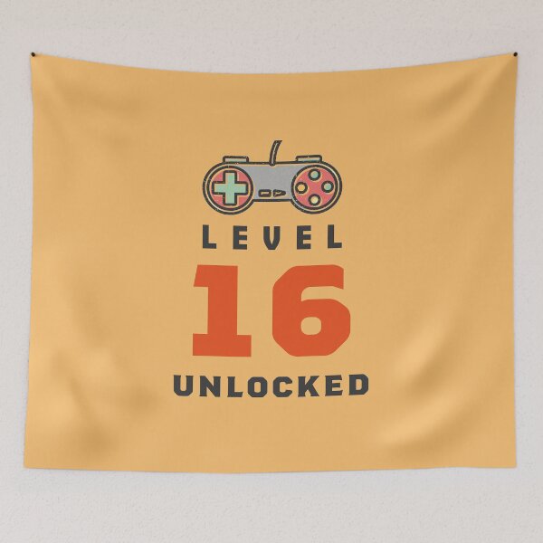 Artikelvorschau, Level 16 entsperrt Retro, lustiger Videospieler 16. Geburtstagsgeschenk, 16 Jahre alt Vintage entworfen und verkauft von Boom-llqb.